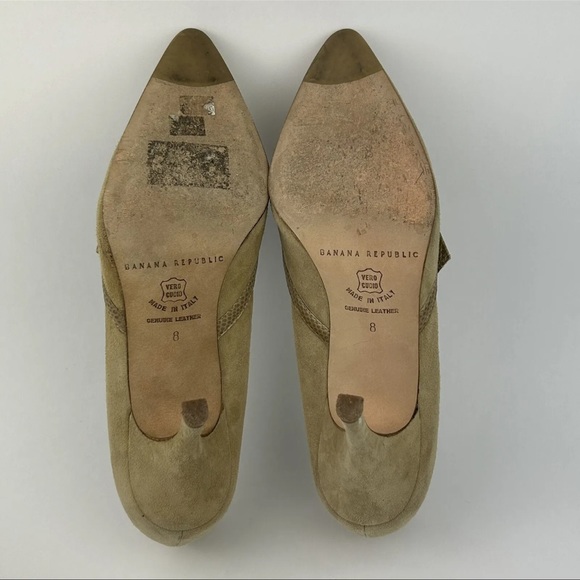Banana Republic Suede Leather Pointed-Toe Pumps Heels Women’s 8 Made In Italy - Picture 7 of 9